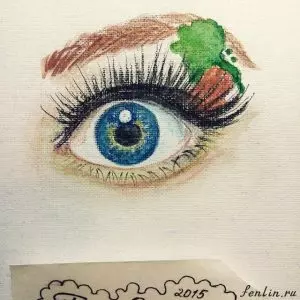 Цветной набросок карандашом женского глаза - Fenlin.ru