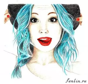Цветной портрет карандашом девушки в шляпке (скан) - Fenlin.ru