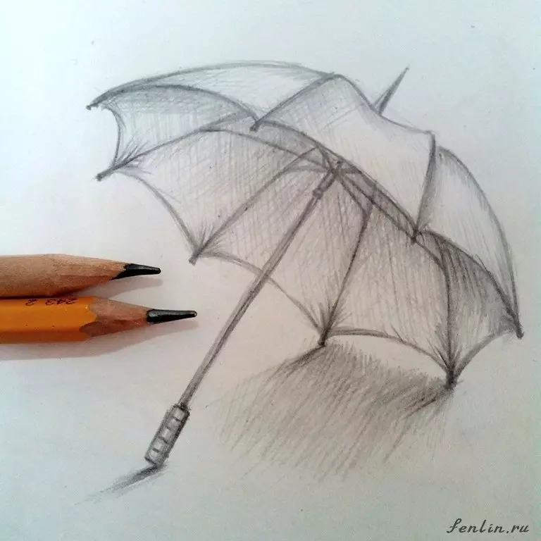 Зонтик карандашом. Зонтик рисунок карандашом. Зонт зарисовки карандашом. Нарисовать зонтик.
