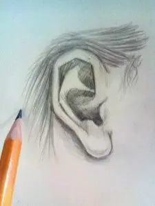 Как нарисовать ухо человека карандашом? Шаг 6. Портреты карандашом - Fenlin.ru