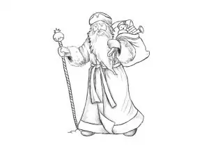 Как нарисовать Деда Мороза? Шаг 15. Портреты карандашом - Fenlin.ru