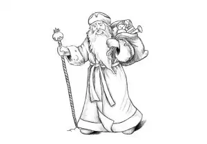 Как нарисовать Деда Мороза? Шаг 17. Портреты карандашом - Fenlin.ru