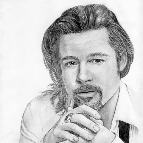 Портрет карандашом Бреда Питта (Brad Pitt) - Fenlin.ru