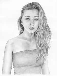 Портрет девушки карандашом (формат A3) - портреты карандашом по фотографии FenLin.ru