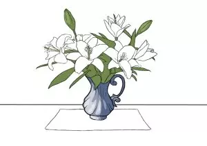 Как нарисовать вазу с цветами? Шаг 18. Портреты карандашом - Fenlin.ru