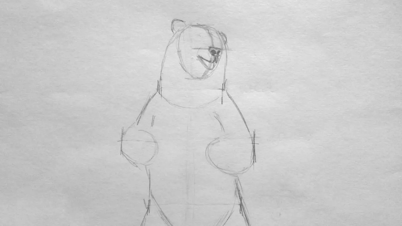 Как нарисовать медведя карандашом поэтапно в полный рост